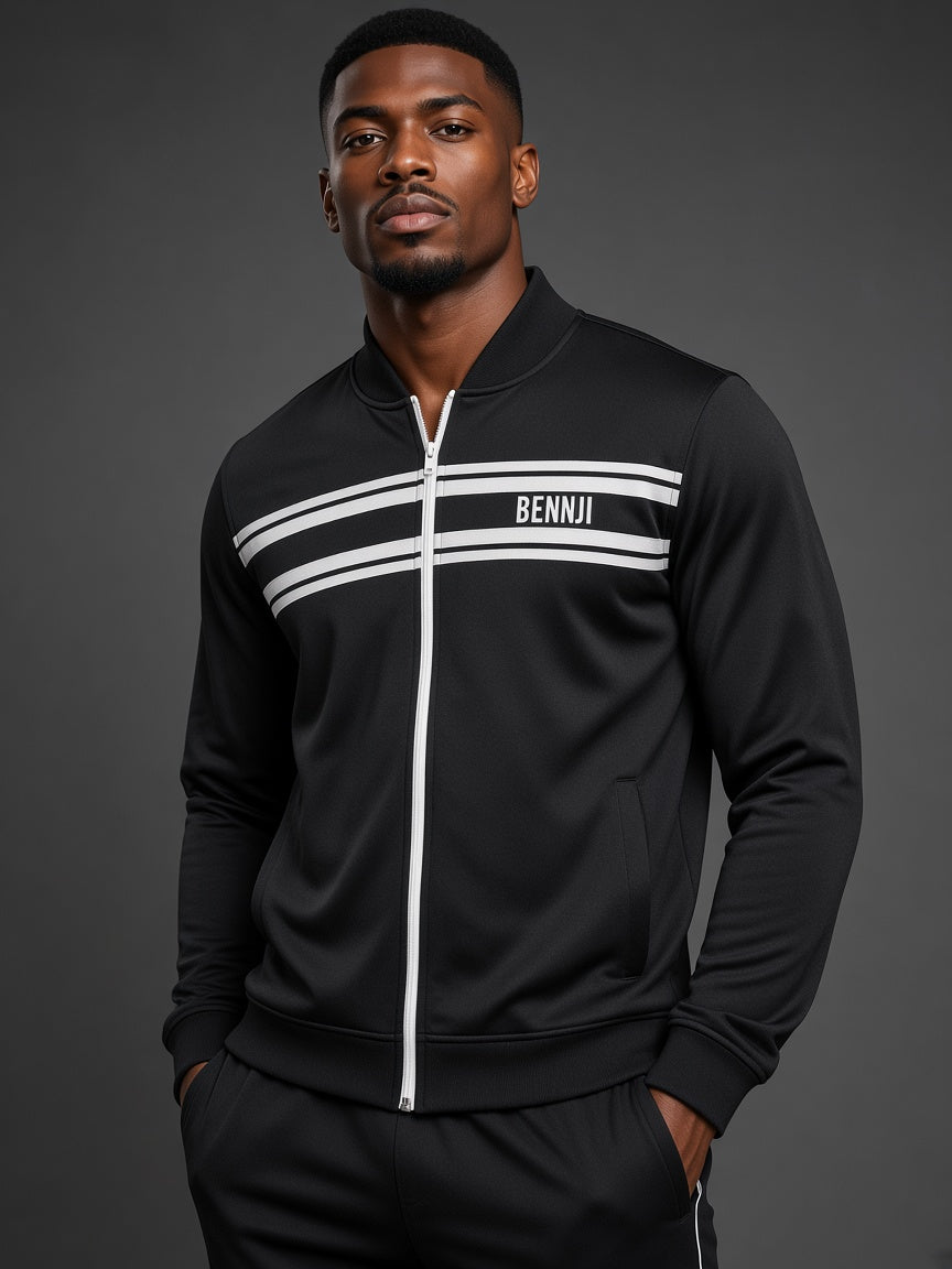 Signature Track Jacket on-model — Bennji